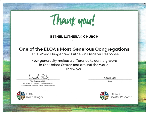 Certificate of Appreciation